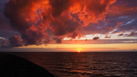 Ein Sonnenuntergang in Ostbense bei Neuharlingersiel © NDR Foto: Petra Diekmann