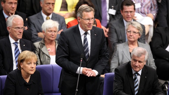 Christian Wulff nimmt die Wahl zum Bundespräsidenten am 30. Juni 2010 an. © dpa 