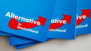 Das Logo der Alternative für Deutschland ist in Rendsburg auf dem Landesparteitag der AfD auf Parteibroschüren zu sehen. © picture alliance / dpa | Markus Scholz Foto: Markus Scholz