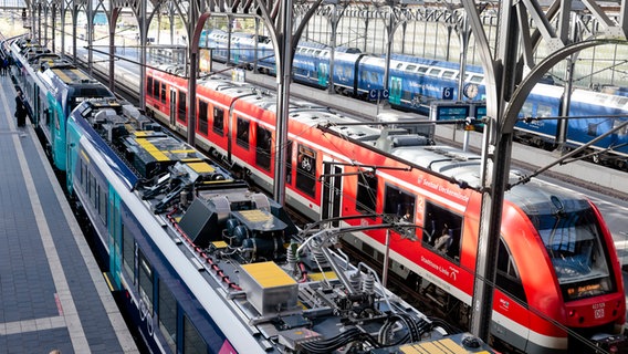 Im Hauptbahnhof Lübeck stehen Züge. © picture alliance/dpa Foto: Frank Molter