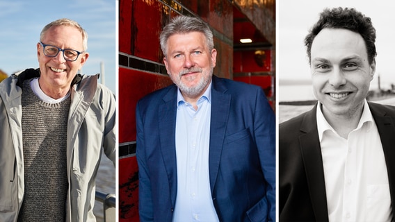 Eine Collage zeigt drei Kandidaten bei der Bürgermeisterwahl in Wedel: Niels Schmidt Gernot Kaser Tobias Kiwitt (v.l.). Eine Collage zeigt drei Kandidaten bei der Bürgermeisterwahl in Wedel: Niels Schmidt Gernot Kaser Tobias Kiwitt (v.l.).