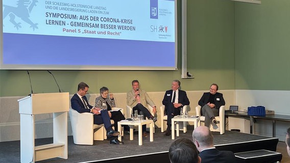 Beim Corona-Symposium in Kiel diskutieren Fachleute. © NDR Foto: Friederike Hoppe