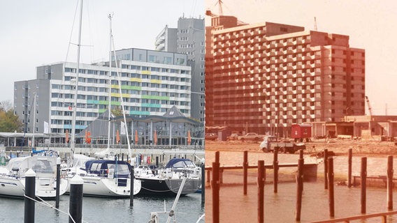 Ein Vergleich des Appartementhauses in Damp, Früher vs. Heute © NDR 