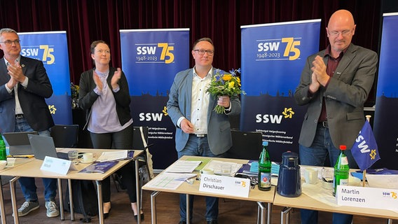 Christian Dirschauer wiedergewählt als Landeschef der SSW-Partei. © NDR Foto: Friederike Hoppe
