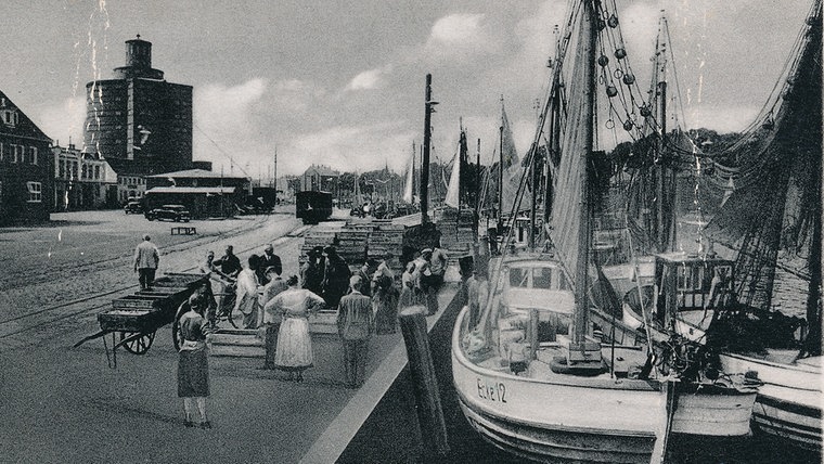 Blick auf den früheren Hafen von Eckernförde. © Stadtarchiv Eckernförde