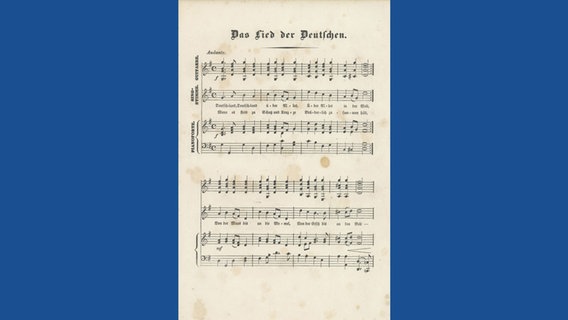 Das Lied der Deutschen von August Heinrich Hoffmann von Fallersleben. © Schleswig-Holsteinische Landesbibliothek 