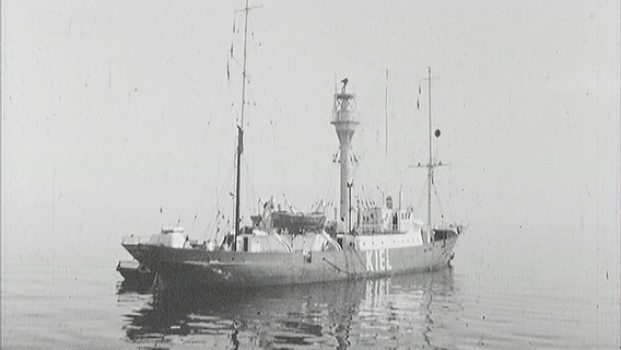 Das Feuerschiff "Kiel" auf einer historischen Aufnahme.  