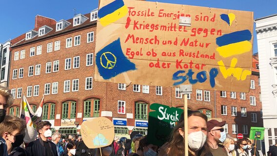 Mitglieder der Bewegung Fridays for Future haben sich für eine Demonstration "Fridays for Future" in Lübeck versammelt. Mitglieder der Bewegung Fridays for Future haben sich für eine Demonstration "Fridays for Future" in Lübeck versammelt. © NDR Foto: Naïs Baier