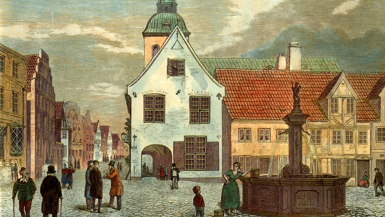 Eine historische Aufnahme von Flensburg. © Stadtarchiv Flensburg