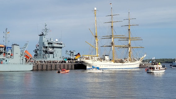 Das Segelschulschiff "Gorch Fock" liegt im Marinehafen Kiel. © NDR Foto: Kai Peuckert