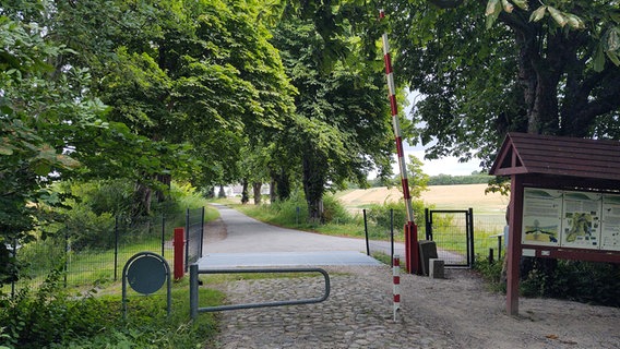 Eine offene Schranke steht am Grenzübergang in Niehuus. © NDR Foto: Peer-Axel Kroeske