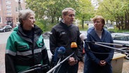 Ministerpräsident Daniel Günther spricht über das Sturmtief. © NDR 