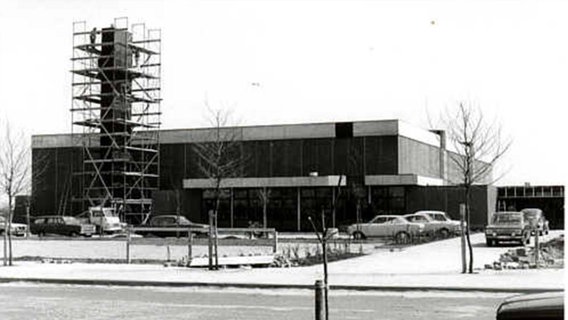 Archivfoto von 1975: Bau der Wikinghalle in Handewitt © Günter Ahlers 