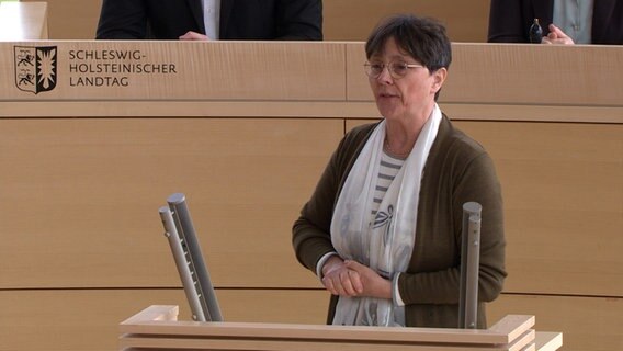 Monika Heinold (B.90/Grüne) spricht zum Haushalt im Landtag © NDR 
