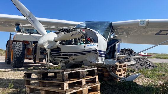 Ein Flugzeug verunglückt auf Helgoland. © NDR Foto: Paul Wessels