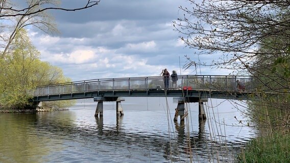 Ivonne Stresius und Carsten Marquardt stehen auf einer Brücke. © NDR Foto: Lena Haamann