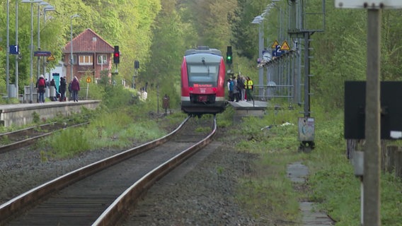 Ein Regionalzug fährt in einem Bahnhof ein © NDR 