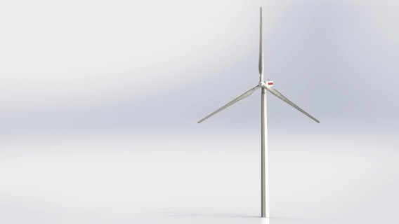 Ein digitales Modell einer hölzernen Windanlage. © WETI Flensburg 