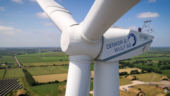 Der oberere Teil der Forschungs-Windkraftanlage MM92 der Firma Denker & Wulf AG in Eggebek. © WETI Flensburg 
