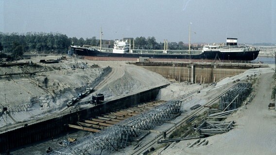 Historische Aufnahme der Bauarbeiten am Kanaltunnel. © WNA NOK 