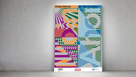 Das Plakat der Kieler Woche 2023 © Landeshauptstadt Kiel Foto: Johanna Siebein / Dirk Laucke