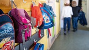 Kinderrucksäcke hängen an der Garderobe einer Kita. © picture alliance/dpa/dpa-Zentralbild Foto: Monika Skolimowska
