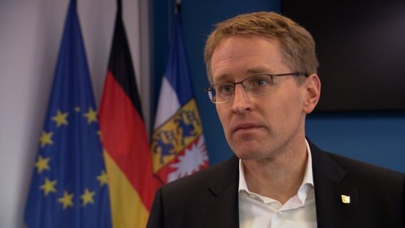 Schleswig-Holsteins Ministerpräsident, Daniel Günther (CDU), gibt ein Interview. Schleswig-Holsteins Ministerpräsident, Daniel Günther (CDU), gibt ein Interview. © NDR Foto: NDR Screenshot
