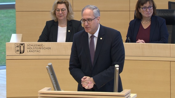 CDU-Fraktionsvorsitzender Tobias Koch spricht im Landtag. © NDR 
