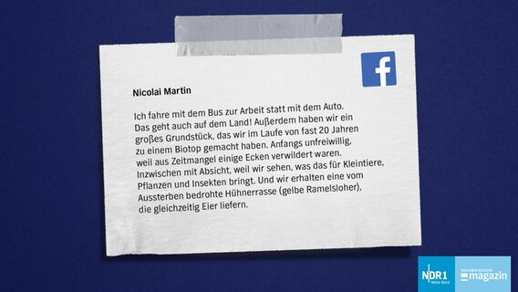 Ein Kommentar aus der Facebook-Community © NDR 