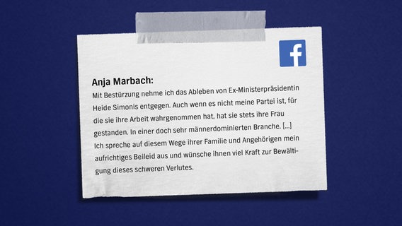 Anja Marbach Kommentar zu Heide Simonis Tot. © Anja Marbach 