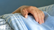 Hand auf einer Krankenhausbettdecke © picture-alliance Foto: Reinhold Tscherwitschke / CHROMORANGE