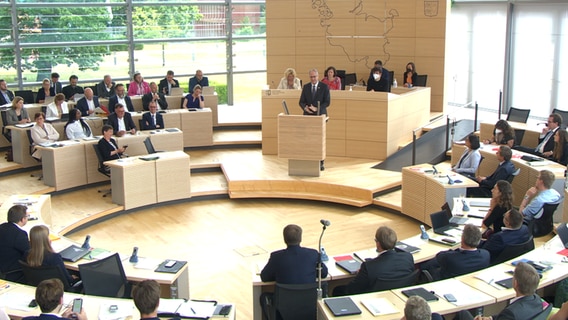 Tobias Koch (CDU) spricht bei der Aktuellen Stunde im Plenarsaal des Schleswig-Holsteiner Landtags © NDR 