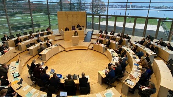Abgeordnete sitzen im Plenarsaal im Kieler Landtag. © NDR Foto: Fabian Boerger
