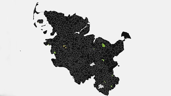 Eine Grafik mit den Wahlkreisen in Schleswig-Holstein. © NDR 