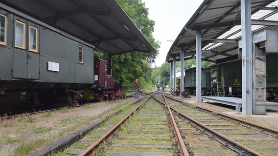 Blick auf das Geländes des Eisenbahnmuseum des Lokschuppens Aumühle. © Anne Passow Foto: Anne Passow