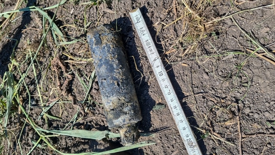 Mehrere Artilleriegranat liegen gesichert auf dem Boden. © Kampfmittelbeseitigung Eggers GmbH 