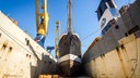 Die Peking liegt im Bauch des Dockschiffs. © Stiftung Maritim Hamburg Fotograf: Jan Sieg