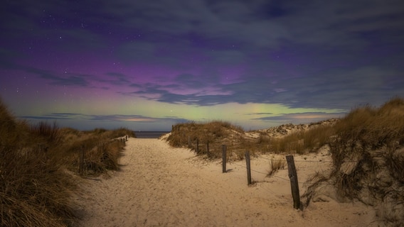 Polarlichter über dem Himmel von Schleswig-Holstein. © Mark Kruse Foto: Mark Kruse
