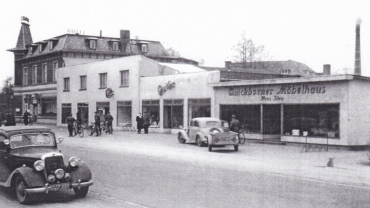 Das Quickborner Möbelhaus, abgebildet auf einer historischen Postkarte © Stadtarchiv Quickborn