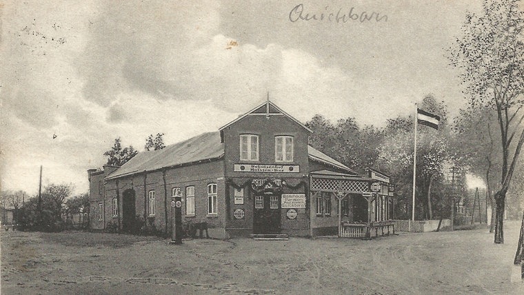 Der ehemalige Schützenhof in Quickborn, Postkarte von 1899 © Stadtarchiv Quickborn