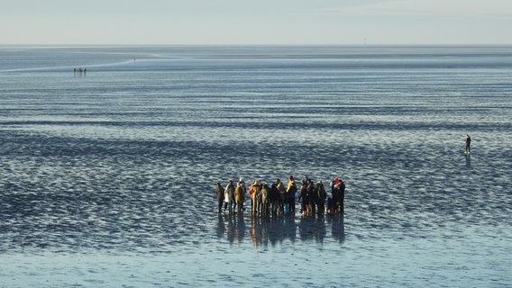 Menschengruppe im Büsumer Watt © Michael Fugmann Foto: Michael Fugmann