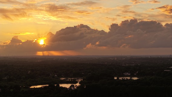 Sonnenuntergang hinter einer dicken Wolkendecke über Kiel. © Karl-Heinz Keßler Foto: Karl-Heinz Keßler