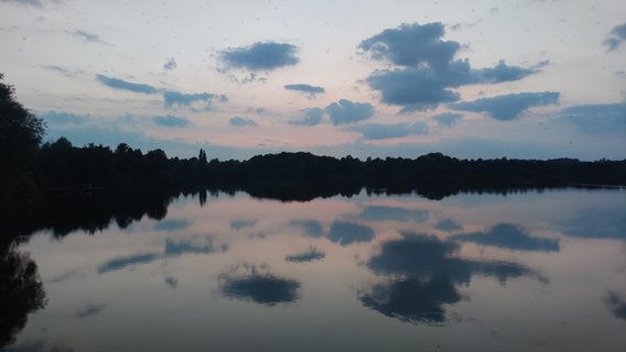 Bei abendlicher Stimmung spiegeln sich Wolken im Großen Eutiner See. © Stefan Urbanski Foto: Stefan Urbanski