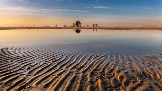 Der Strand von St Peter Ording im goldenen Abendlicht. © Eike W. Reinhardt Foto: Eike W. Reinhardt