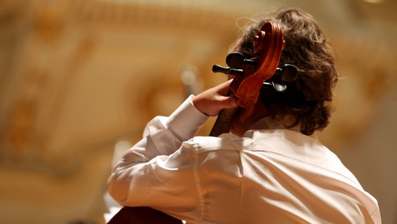 Ein Cellist ist von hinten zu sehen. © IMAGO / Hoch Zwei Stock Foto: Hoch Zwei Stock