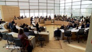 Politiker sitzen während einer Debatte im Landtag von Schleswig-Holstein. © NDR Foto: NDR Screenshots
