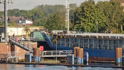 Frachtschiff "Else" kollidiert mit dem Schleusentor des Nord-Ostsee-Kanals in Kiel am Samstag dem 29.08.2020. © Daniel Friederichs Foto: Daniel Friederichs