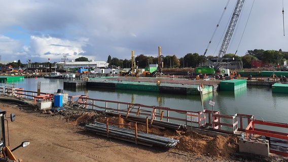 Schleusenbaustelle in Brunsbüttel.  Foto: Jörn Schaar