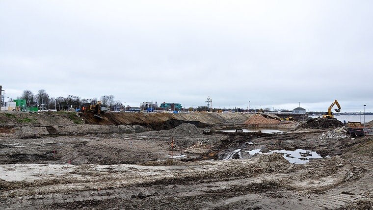 Ein Blick auf die größete Wasserbaustelle Deutschlands © NDR Fotograf: Peter Bartelt