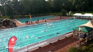 In einem Freibad ziehen mehrere Sportler ihre Bahnen © NDR Foto: NDR Screenshots